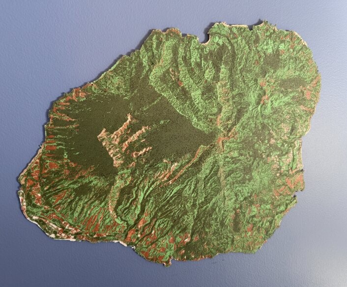 Kauai elevation and satellite imagery
