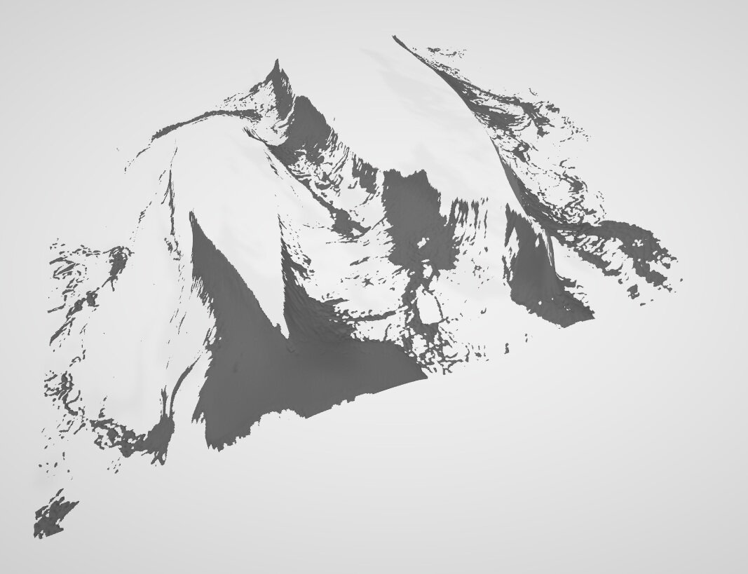 The same model printed in white filament only